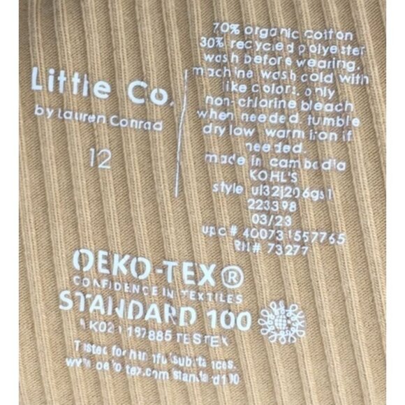 Little Co by Lauren Conrad Size 12 Girl's Tan Colored Pants - Picture 9 of 9